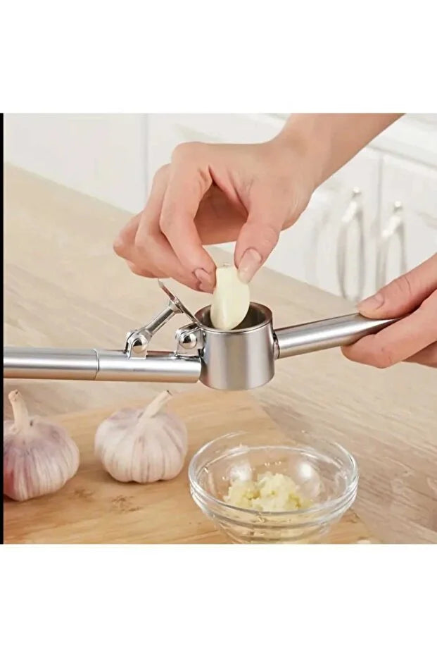 Stainless Steel Garlic Press Crush Without Peeling Removable Chamber E