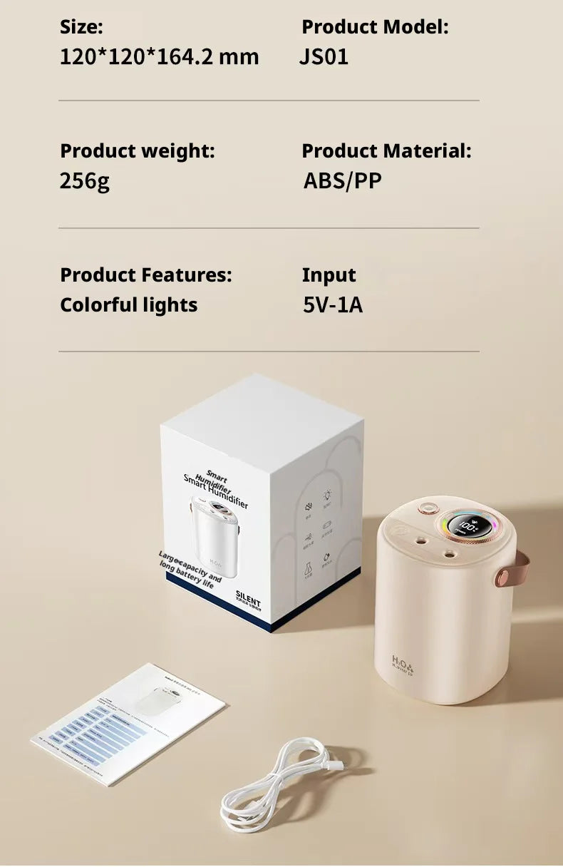New Humidifier with USB Port Baby & Mom Friendly Ultra-Quiet Large-Capacity Water Tank Constant Humidity & Hydration for Bedroom