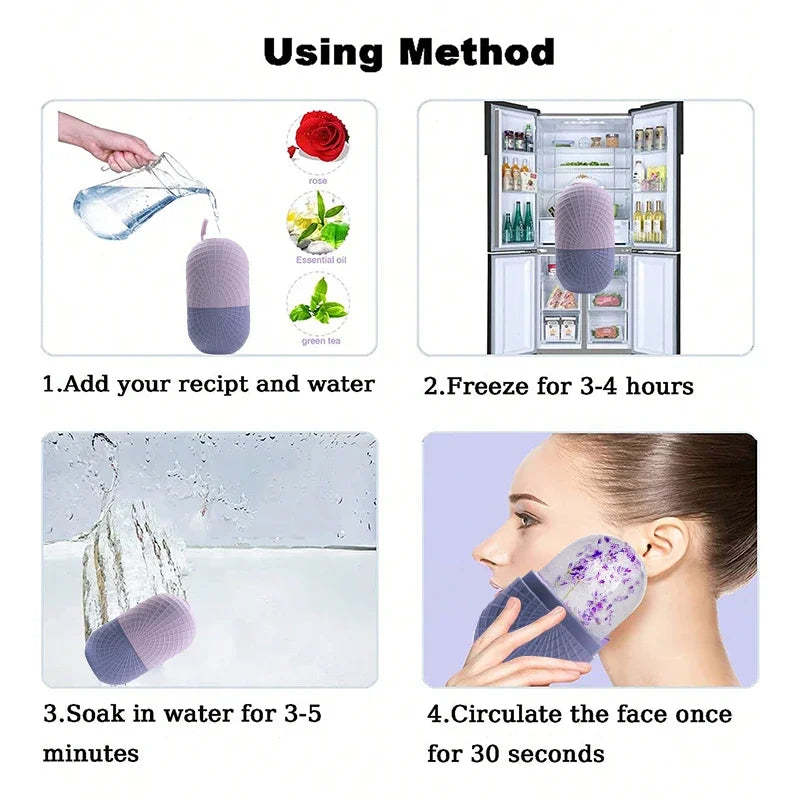 Ice Roller for Face and Eyes, Ice Roller for Face Beauty, Silicone Facial Ice Massage, Reusable Waterproof Skin Care Tool