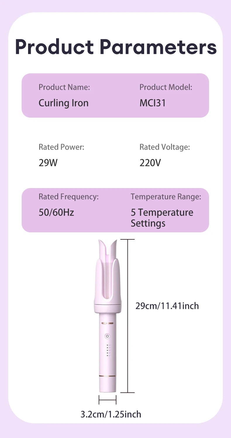 Automatic Curling Iron 32 mm Big Roll Anion Ceramic Hair Curler 4-Speed Adjustable Fast Heating Fashion Styling Tools
