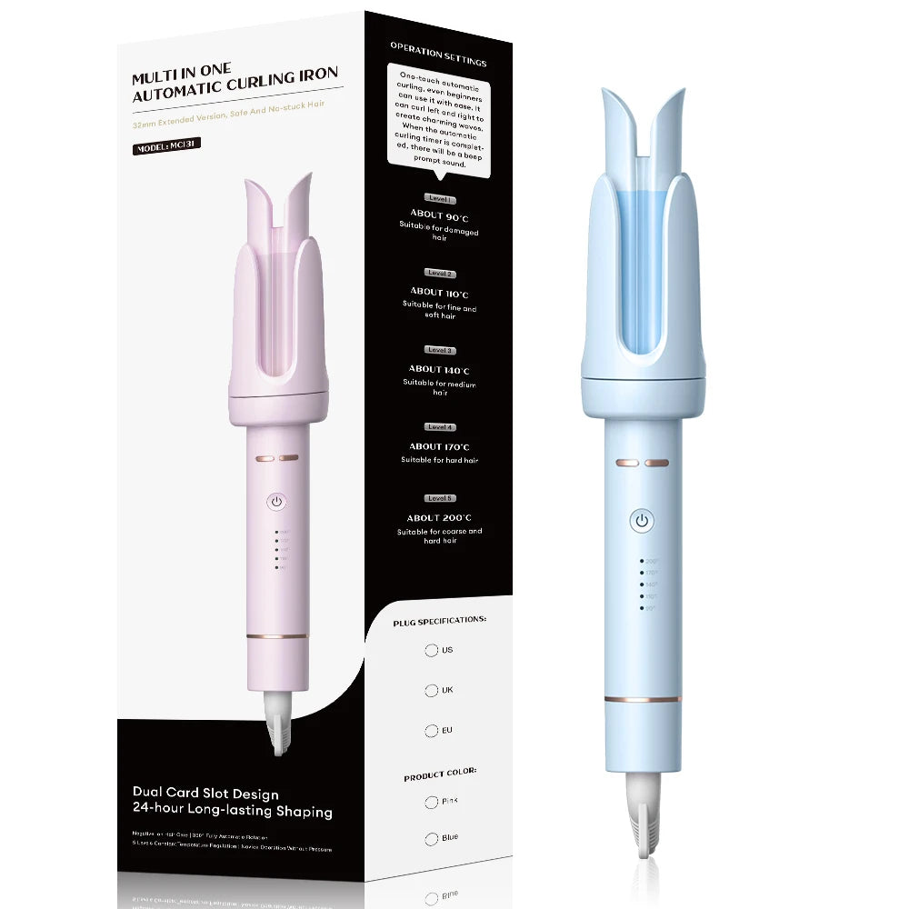 Automatic Curling Iron 32 mm Big Roll Anion Ceramic Hair Curler 4-Speed Adjustable Fast Heating Fashion Styling Tools