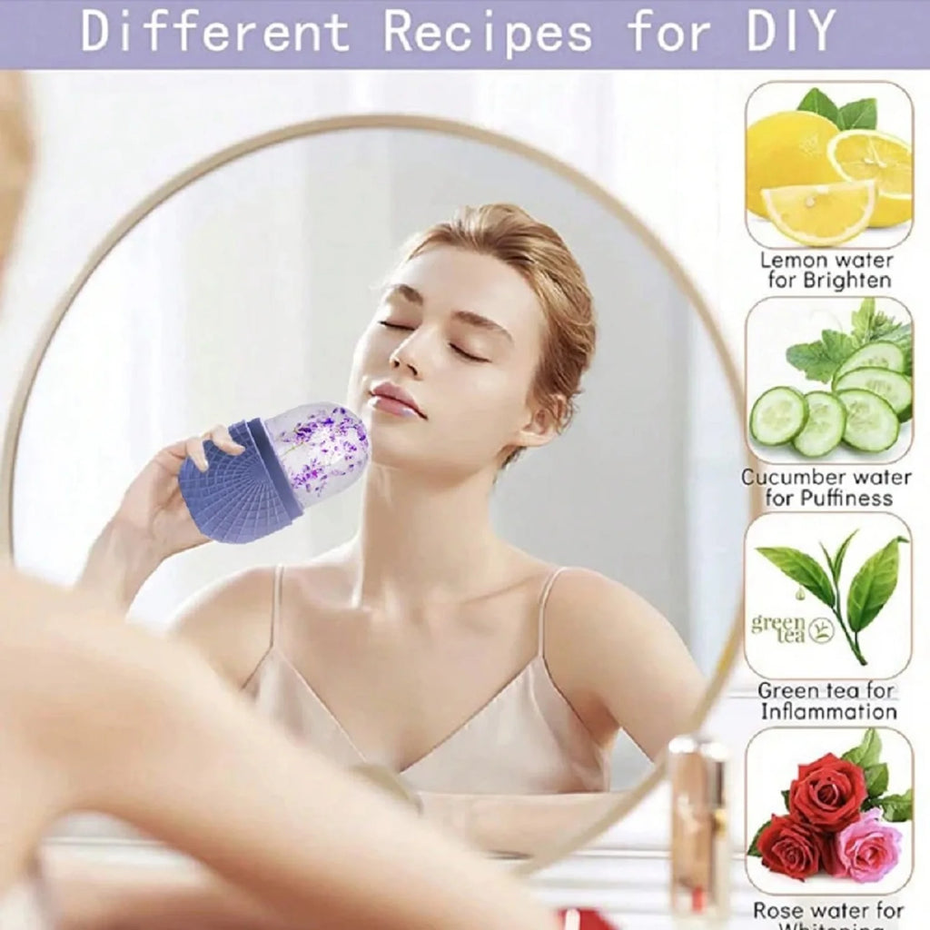 Ice Roller for Face and Eyes, Ice Roller for Face Beauty, Silicone Facial Ice Massage, Reusable Waterproof Skin Care Tool