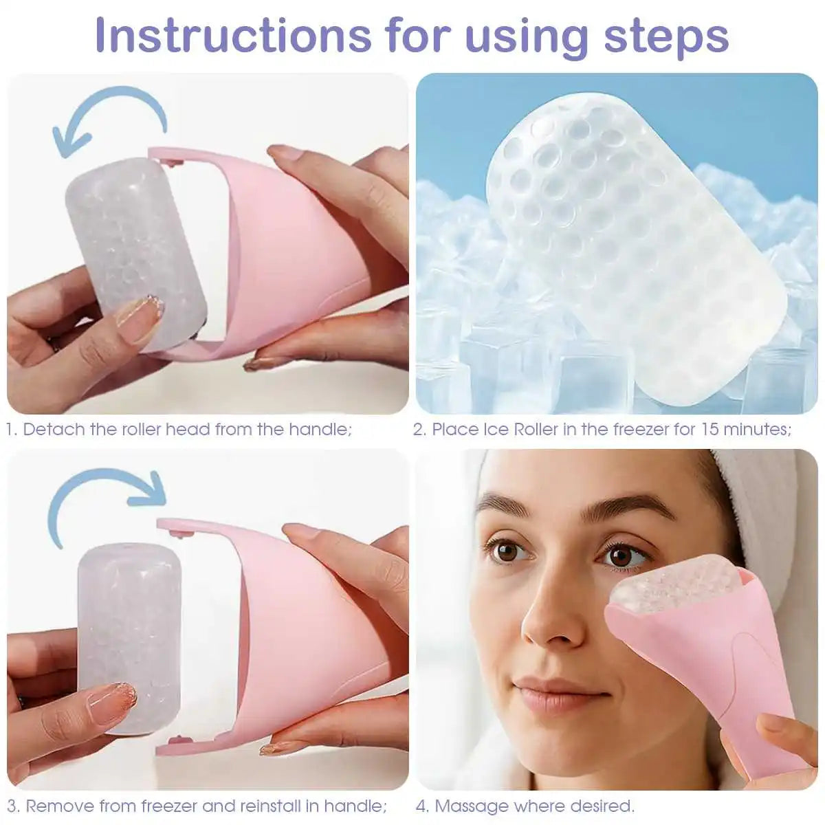 Ice Roller, Handheld Cold Compress Device, Body Care Massage, Ice Compress Microneedle Roller