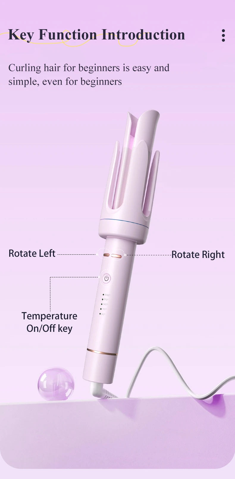 Automatic Curling Iron 32 mm Big Roll Anion Ceramic Hair Curler 4-Speed Adjustable Fast Heating Fashion Styling Tools