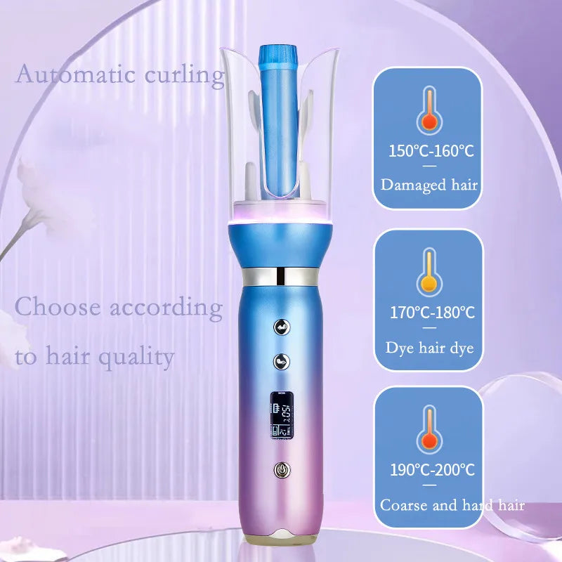 Auto Hair Curling Irons Electric Automatic Ceramic 1 Inch Hair Curler Rotating Curls Waves Anti-Tangle Curling Waver Large Slot