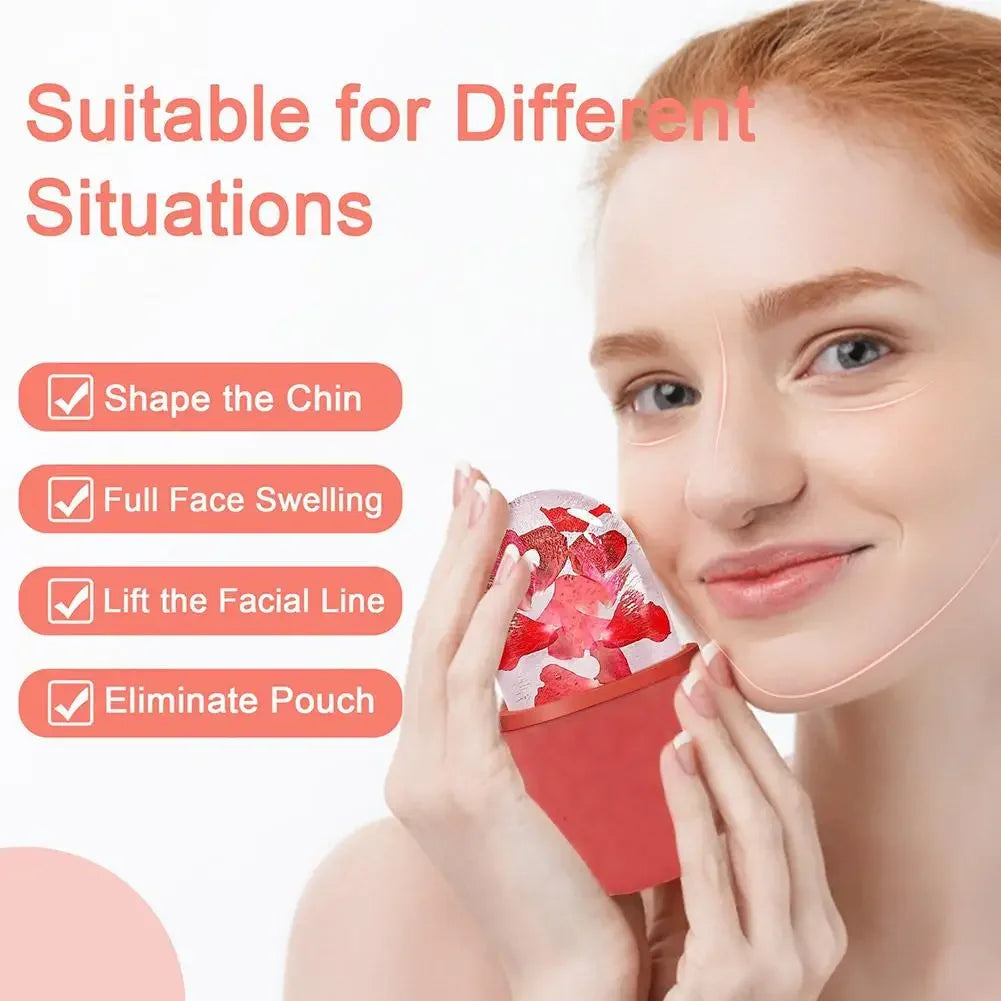 Ice Roller For Face And Eyes Silicone Ice Mold Cooling And Firming Facial Skin Ice Roller Leak-proof Reusable Facial Care Tool
