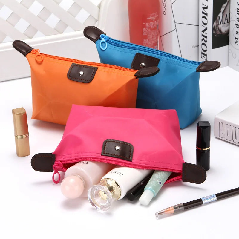 Korean Dumpling Cosmetic Bags Travel Handbag Portable Women Makeup Holder Toiletry Pouch Waterproof Candy Colored Beauty Purse
