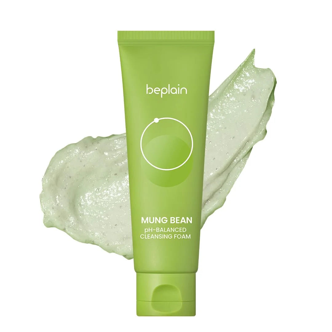 Korean Skincare Products BEPLAIN Mung Bean Pore Serum,Deep Cleansing Foam,facial Pore Remover Clay Mask and Makeup Remover Oil