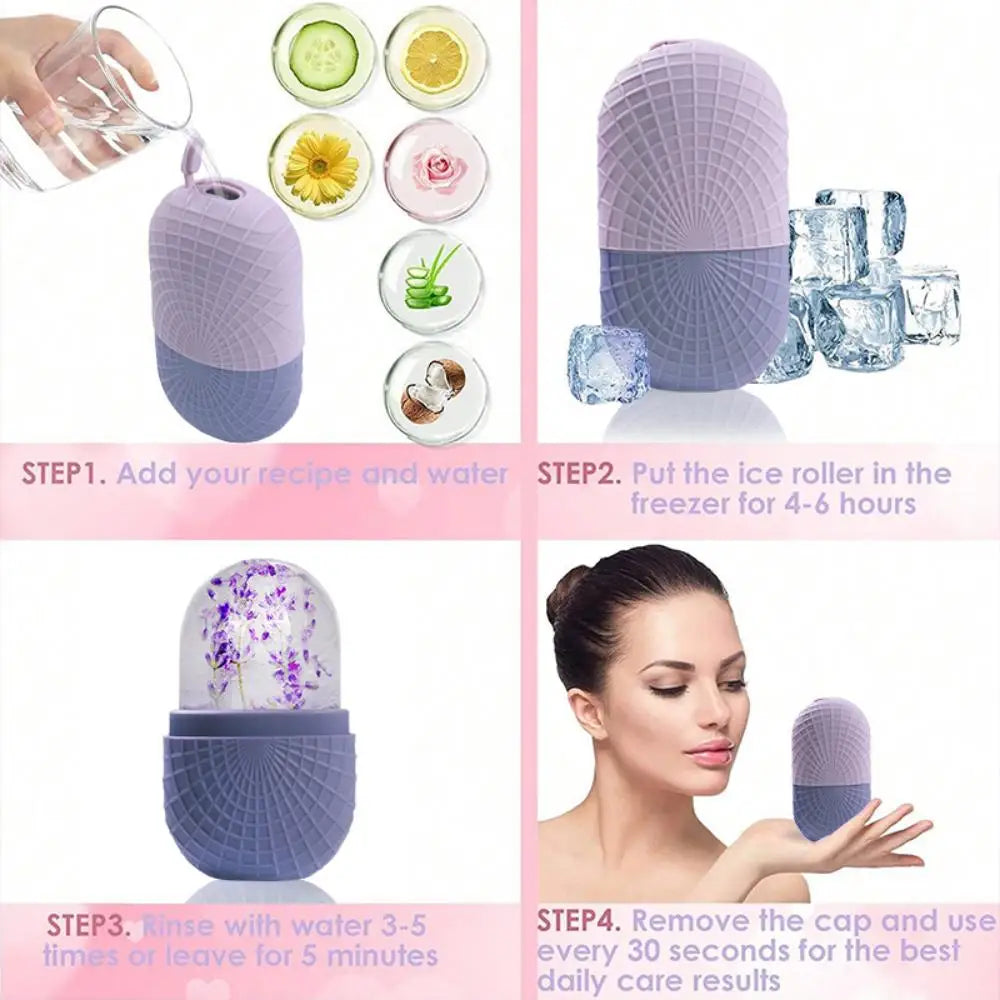 Ice Roller for Face and Eyes, Ice Roller for Face Beauty, Silicone Facial Ice Massage, Reusable Waterproof Skin Care Tool