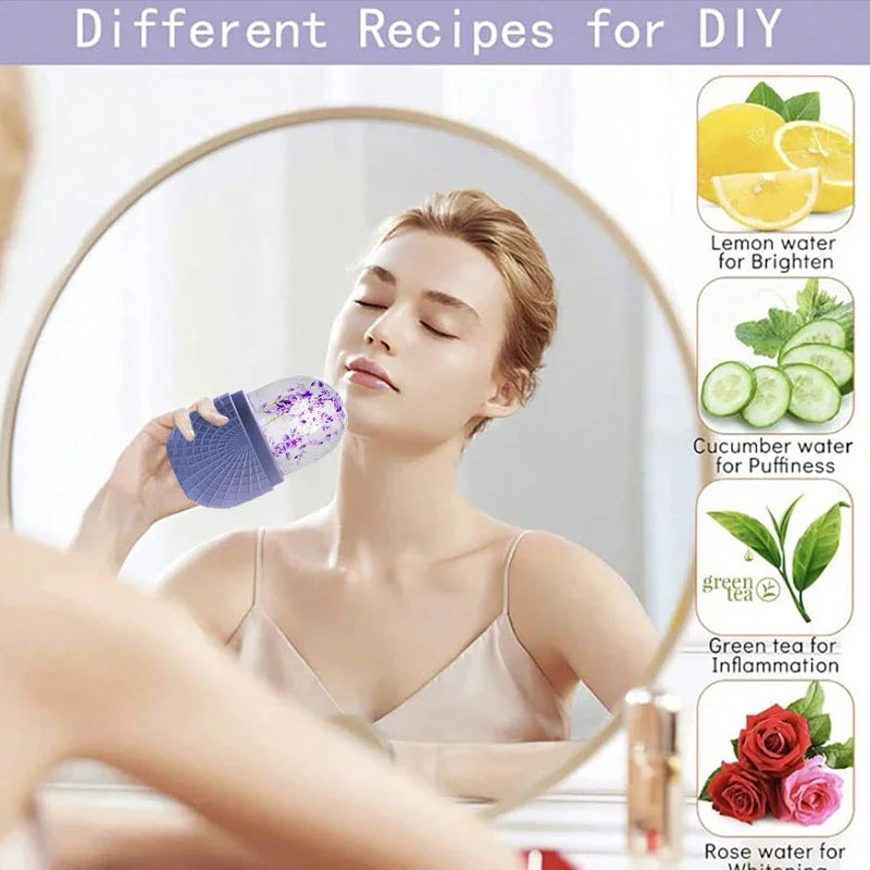 Ice Roller for Face and Eyes, Ice Roller for Face Beauty, Silicone Facial Ice Massage, Reusable Waterproof Skin Care Tool