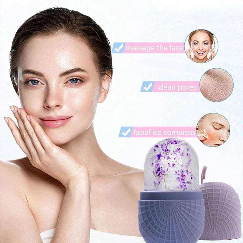 Ice Roller for Face and Eyes, Ice Roller for Face Beauty, Silicone Facial Ice Massage, Reusable Waterproof Skin Care Tool