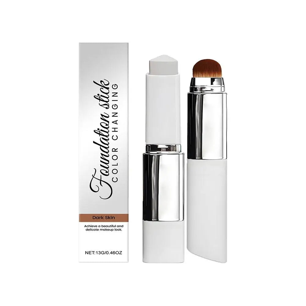 Korean Foundation Make-Up Stick Double Head with Brush Lightweight Brighten Matte Liquid Base Sweat-Resistant Cosmetics