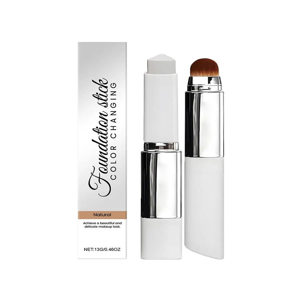 Korean Foundation Make-Up Stick Double Head with Brush Lightweight Brighten Matte Liquid Base Sweat-Resistant Cosmetics