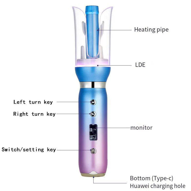 Auto Hair Curling Irons Electric Automatic Ceramic 1 Inch Hair Curler Rotating Curls Waves Anti-Tangle Curling Waver Large Slot