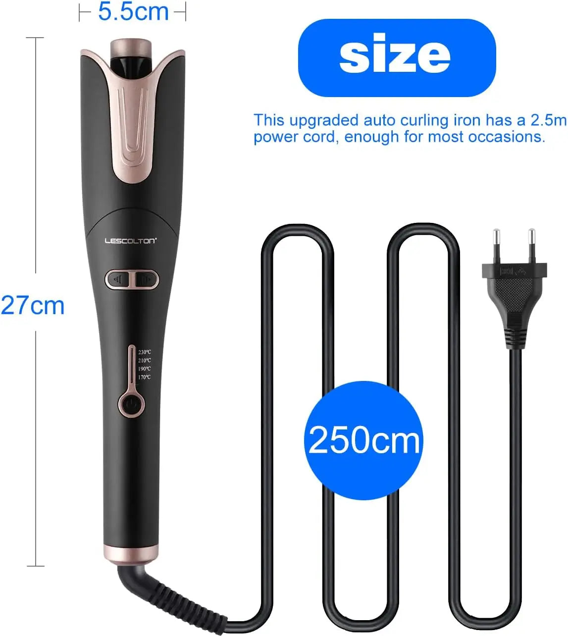 LESCOLTON Automatic Curling Iron Innovative Large Curl Professional Hair Curler Automatic Curling Hair Styling Tool for All Ages