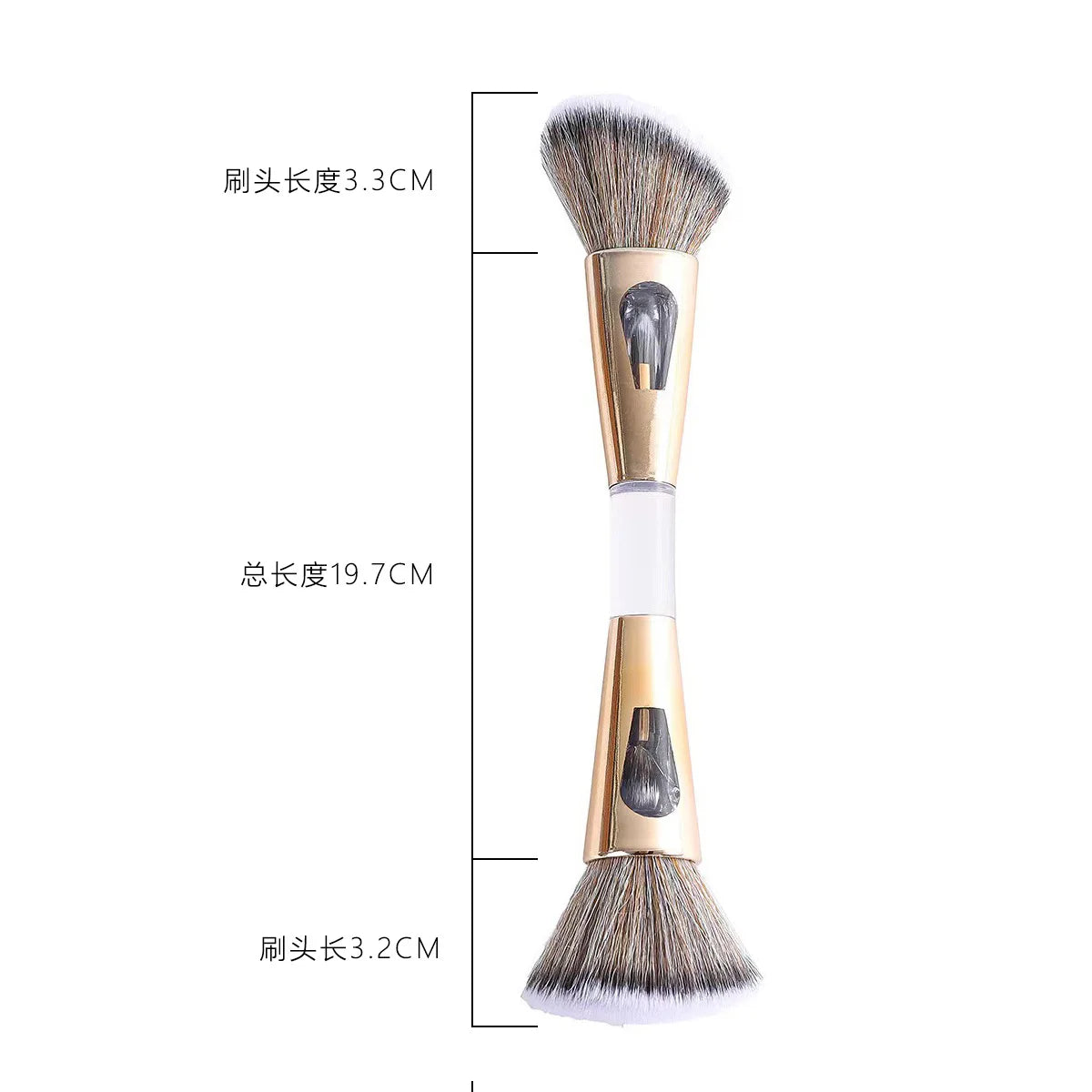 Dual-head four-in-one makeup brush, multifunctional foundation brush, blush brush, detachable beauty tool