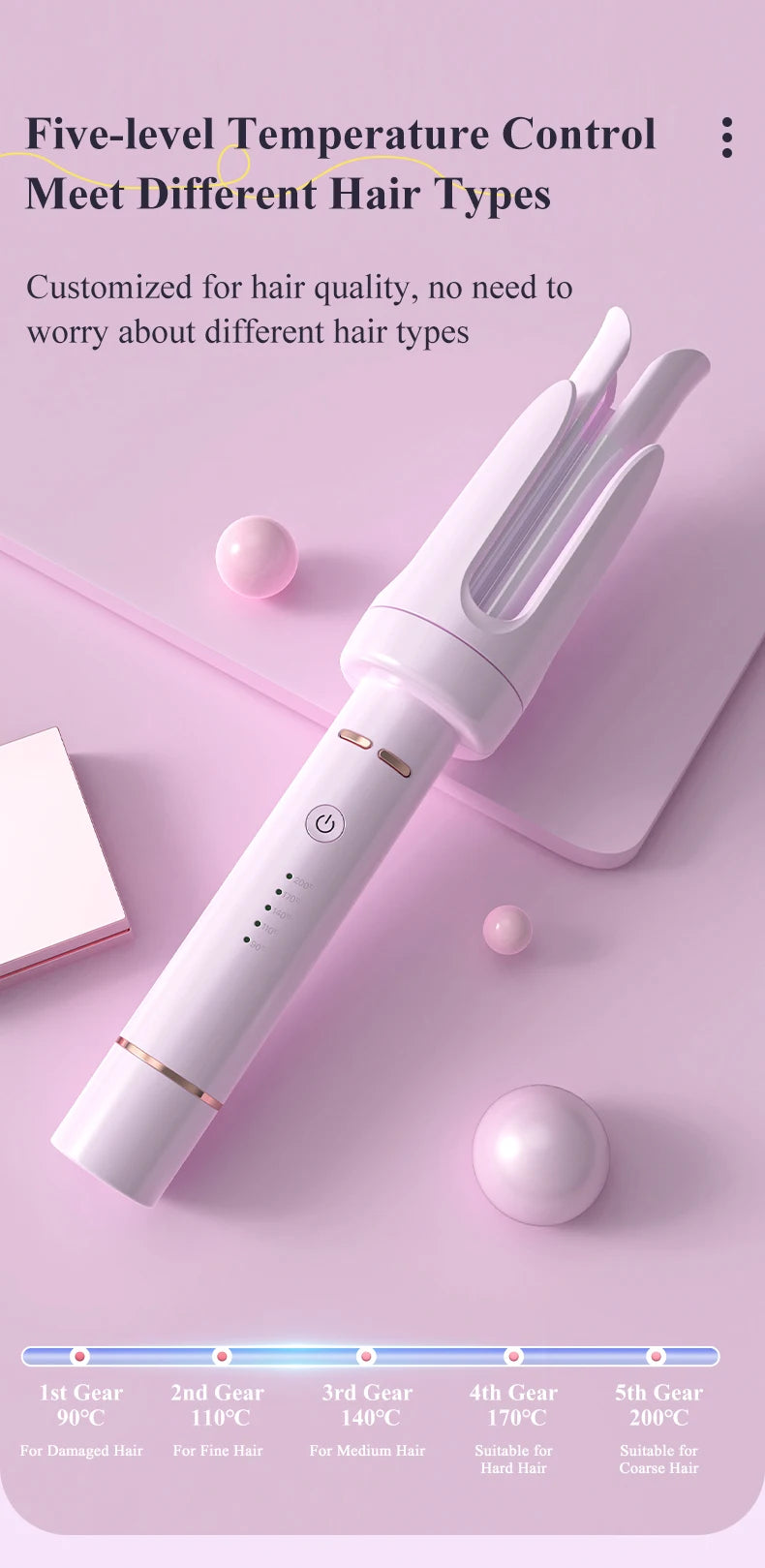 Automatic Curling Iron 32 mm Big Roll Anion Ceramic Hair Curler 4-Speed Adjustable Fast Heating Fashion Styling Tools