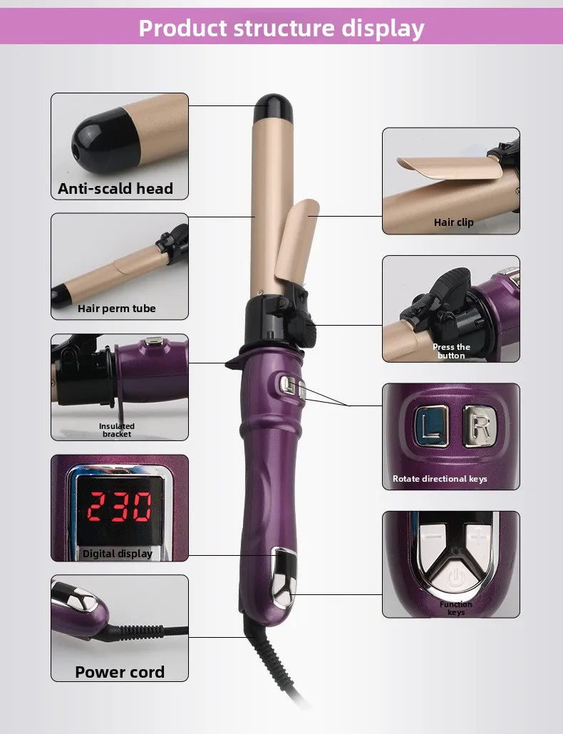 Fully automatic rotating electric curling iron, automatic curling device, gentle on hair, large wave curling hairdressing tool