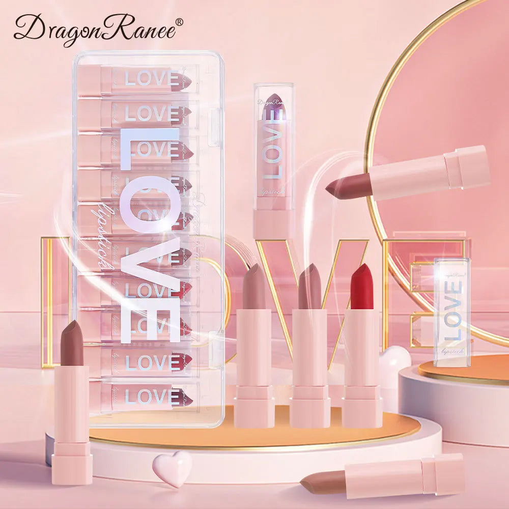 10 PCS Matte Lipstick Kit lip gloss Korean cosmetics LIp gloss Long Lasting Makeup for women Lip pencil cheap make up Beauty