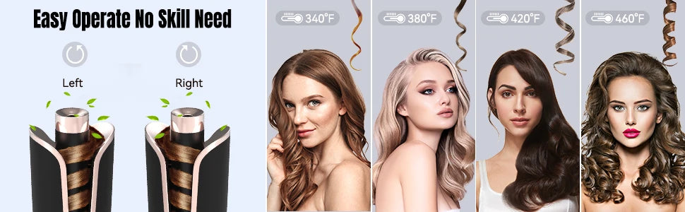 LESCOLTON Automatic Curling Iron Innovative Large Curl Professional Hair Curler Automatic Curling Hair Styling Tool for All Ages