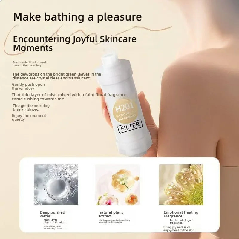 Shower filter contains fragrance, vitamin C softener, hard water purifier to remove residual chlorine, bathroom accessories