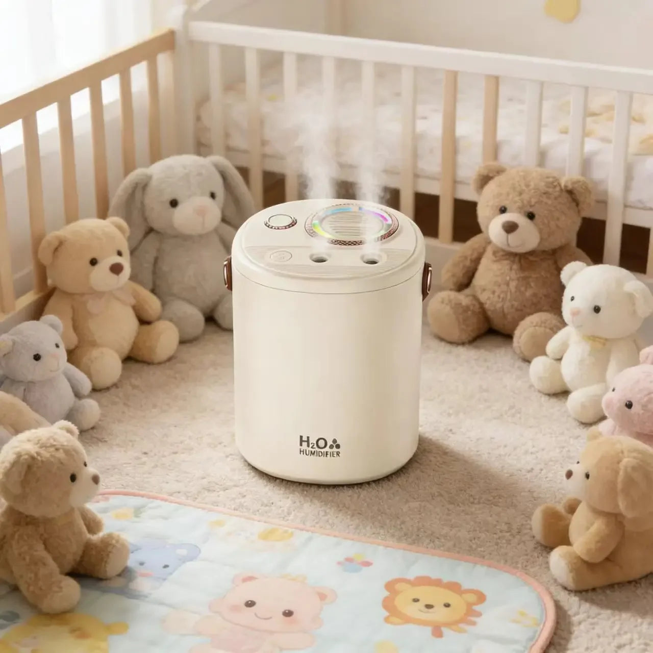 New Humidifier with USB Port Baby & Mom Friendly Ultra-Quiet Large-Capacity Water Tank Constant Humidity & Hydration for Bedroom
