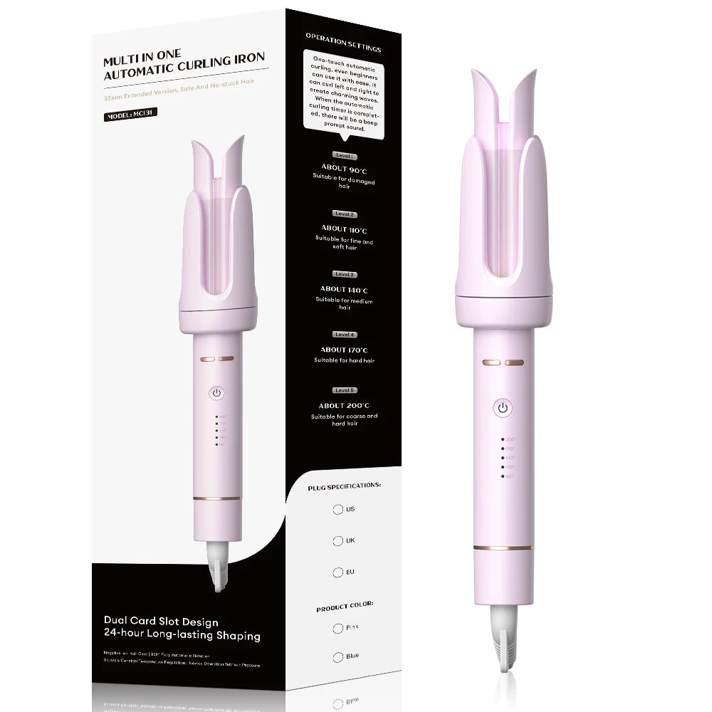 Automatic Curling Iron 32 mm Big Roll Anion Ceramic Hair Curler 4-Speed Adjustable Fast Heating Fashion Styling Tools