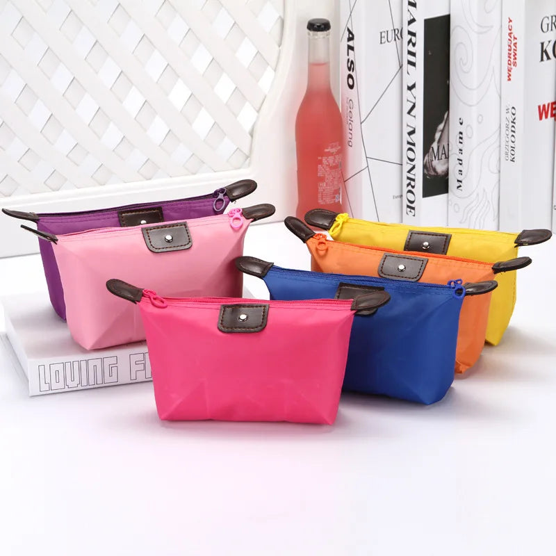 Korean Dumpling Cosmetic Bags Travel Handbag Portable Women Makeup Holder Toiletry Pouch Waterproof Candy Colored Beauty Purse
