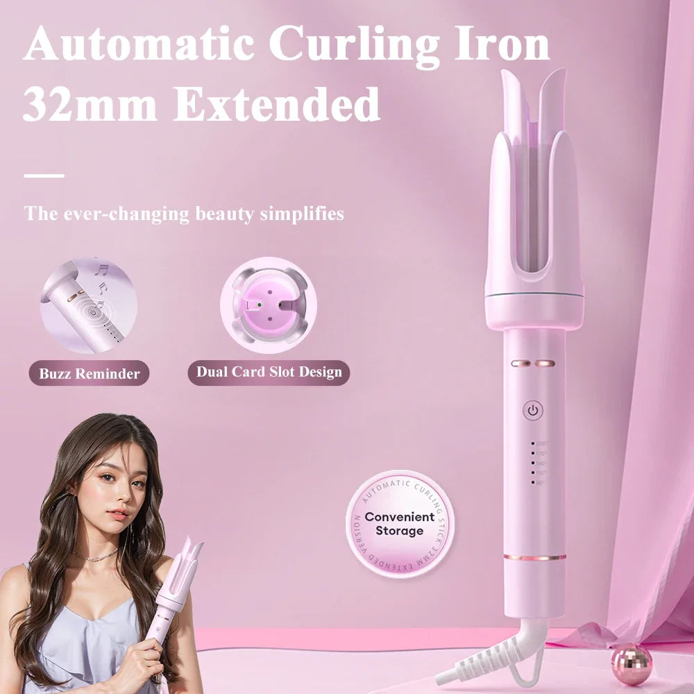 Automatic Curling Iron 32 mm Big Roll Anion Ceramic Hair Curler 4-Speed Adjustable Fast Heating Fashion Styling Tools